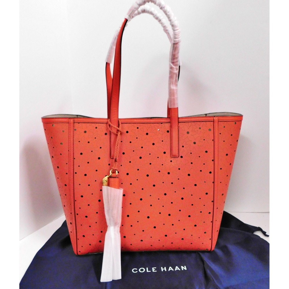 New Cole Haan Natalie Laser Floral Tote‎ Bag w/ pouch NWT